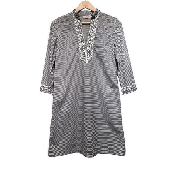 Tory Burch Tunic Dress 4 | Nautical Stripe Embroidered Shift Preppy Coastal $345 - Picture 7 of 10